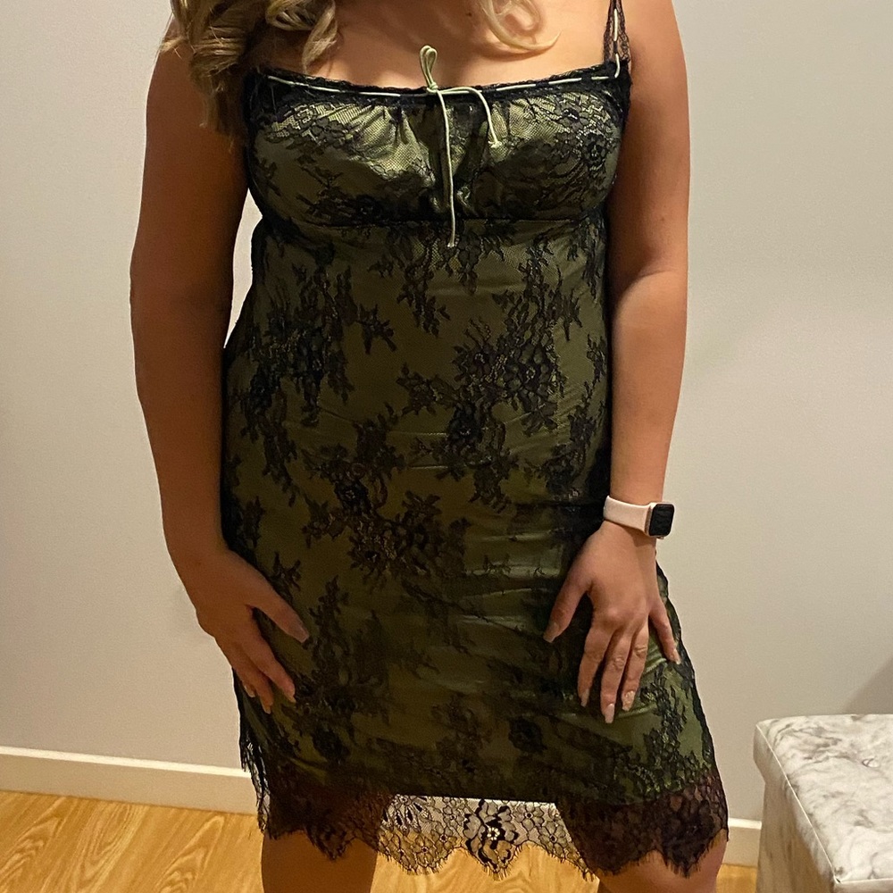 CIDER lace green dress with bustier top